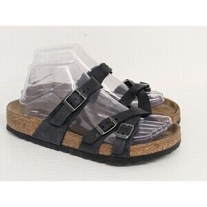 Birkenstock Franca Sandals black Leather EU 37 US Womens 6 6.5 Straps Comfort